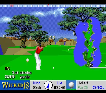 New 3D Golf Simulation - Devil's Course (Japan) (Sample) screen shot game playing